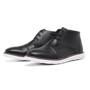 Imagem de Bota Social Masculina Cano Medio Com Cadarço Bico Redondo-Masculino