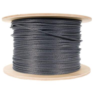 Imagem de West Coast Paracord Cabo de fio galvanizado trançado de nylon – Corda reforçada – Permanece redondo e forte sobre polias – Feito nos EUA (prata, 1,9 cm – 300 m)