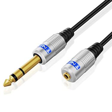 Imagem de TNP Premium 6,35 mm 0,63 mm a 3,5 mm 1/8" (1,8 m) – Cabo macho para fêmea TRS plugue de áudio estéreo bidirecional com conector banhado a ouro para iPod, laptop, home theater, amplificadores