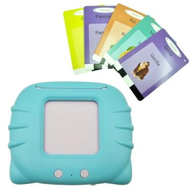 Imagem de Brinquedo Educativo Infantil Fala [ Inglês e Português ] Alfabetização Bilingue Apraxia Autismo Cartões Cards Recarregável - Azul [ Kadê ]