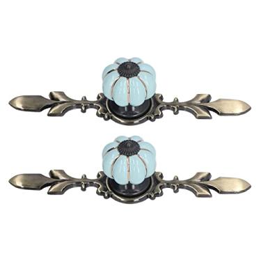 Imagem de Puxadores de Cerâmica, 2 Puxadores de Gaveta, Puxadores de Gaveta, Puxadores de Puxar, Puxadores de Porta de Armário de Abóbora Pintados à Mão Com Parafusos, Maçanetas (1045A