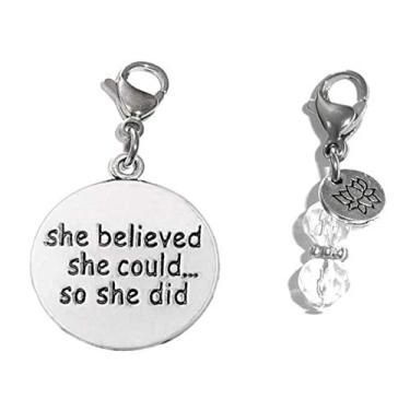 Imagem de Pingente de encaixe, construa sua própria pulseira, bolsa, bolsa, mensagem, inspirador, chaveiro, puxador com zíper, joias, Metal