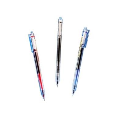 Imagem de 0,5 mm - 12 peças/caixa silenciosa e de secagem rápida, caneta neutra com duas contas e cilindro completo - refil vermelho