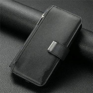 Imagem de Para Samsung S22 S23 S24 Ultra S20 FE S21 S 22 Ultra S10 Plus Capa carteira de couro para Samsung Galaxy Note 20 Case, preta, para Samsung S8 Plus