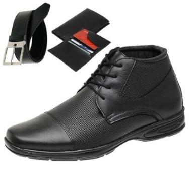 Imagem de Bota Coturno Casual Solado Macio e Confortável Cinto e Carteira Masculina-Masculino