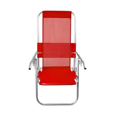 Imagem de CADEIRA DE PRAIA ALUMINIO RECLINÁVEL ALTA 110KG (VERMELHO)