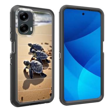 Imagem de smauncucn Capa para Moto G 5G 2024, proteção contra quedas à prova de choque, resistente, 3 camadas, militar, resistente, durável para Motorola Moto G 5G 2024 de 6,6 polegadas, linda praia de