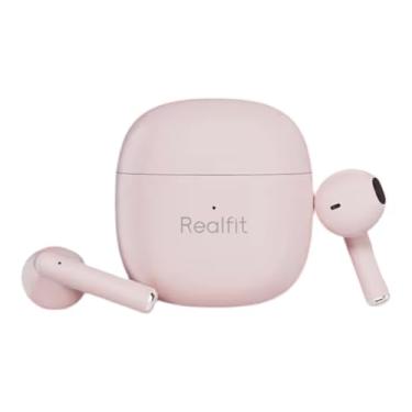 Imagem de Fone de Ouvido Bluetooth Sem Fio Realfit F1 | Bluetooth 5.3 | Baixa Latência em Jogos | True Wireless Sport | Controle Touch | Microfone embutido | Headset (Rosa)