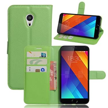 Imagem de NEKOYA Capa carteira MEIZU MX6, capa carteira flip de couro PU premium com compartimento para cartão, suporte e fecho magnético [capa interna à prova de choque de TPU] Compatível com MEIZU MX6