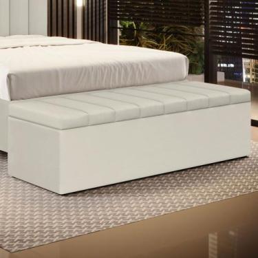 Imagem de Calçadeira Baú Navi 160 Couro Aradecor, Bege, 160X46X45