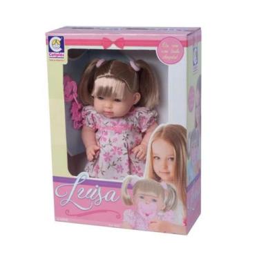 Imagem de Brinquedo Boneca Luisa Loira Articulada em Plastico Vinil 33cm com Ves