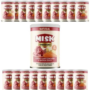 Imagem de Kit 20 Ração Úmida Natural Misk Carne C/ Cenoura Batata Doce