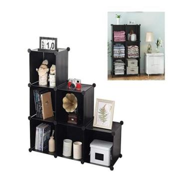 Imagem de Organizador modular com estante e prateleiras para livros e brinquedos