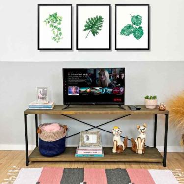 Imagem de Rack de TV Industrial de Ferro e Madeira Style Square Tabaco e Preto -