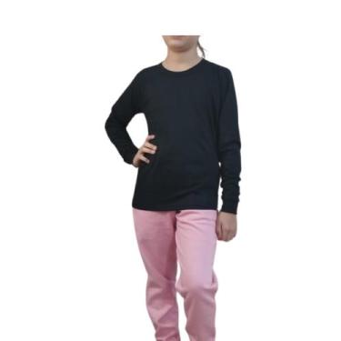 Imagem de Kit 3 Camiseta Básica infantil Menino e Menina Unisex  Manga Longa 100