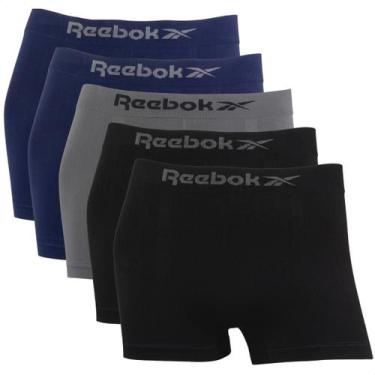 Imagem de Kit 5 Cueca Boxer Reebok Masculina Premium Classic Microfibra, 2azul, 