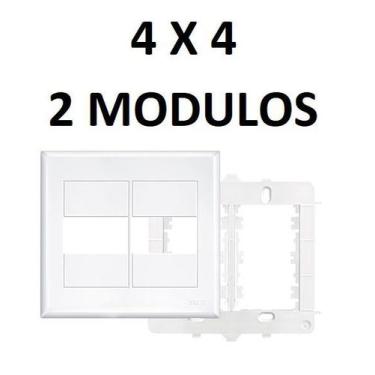 Imagem de PLACA 4x4 COM SUPORTE PARA 2 MÓDULOS HORIZONTAIS 2891 EVIDENCE FAME
