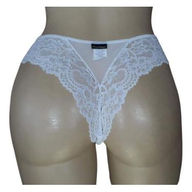 Imagem de Calcinha Tanga Renda Fio Tamanho Especial Grand Plus Size 35 - Cheias 
