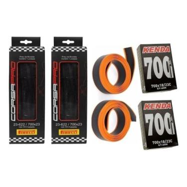 Imagem de Par Pneu Pirelli Corsa Pro 700x23 Kevlar+2 Câmara+ Fita Af