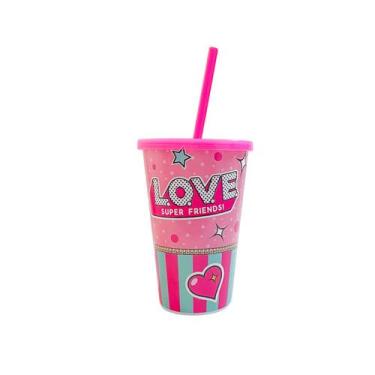 Imagem de Copo Infantil 550ml com Tampa e Canudo - Estampa Princesa - Usual Util
