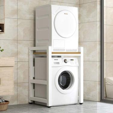 Imagem de Armário de máquina de lavar roupa de tambor, unidade de armazenamento de máquina de lavar, kit de empilhamento para lavadora e secadora, prateleira de armazenamento de máquina de lavar para
