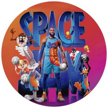 Imagem de Painel Festa Decoração Redondo Sublimado Space Jam Um Novo Legado 1,50
