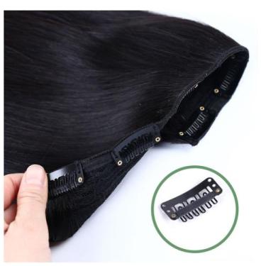 Imagem de Aplique De Cabelo liso Longa peruca com Tic Tac Organico - HHW, Preto