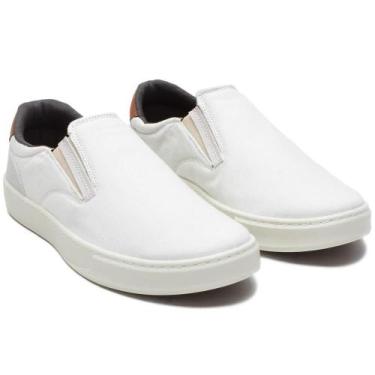 Imagem de Sapatenis Masculino Slip On Lona - Pettinari, Branco, 39