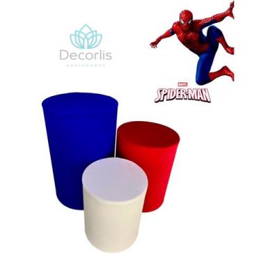 Imagem de Trio de Capas de Cilindro Decoração de Festas TEMA HOMEM ARANHA - DECO