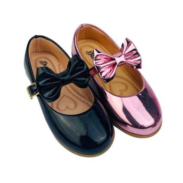 Imagem de Kit Com 2 Pares Sapatilha Infantil Menina Boneca Verniz Confortável SP