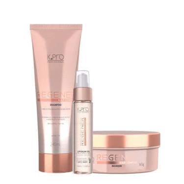 Imagem de Kit K.Pro Profissional Regenér Shampoo Máscara e Lipidium Oil (3 Produ