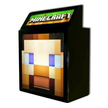 Imagem de Luminária Abajur Minecraft Creeper e Steve Decoração Geek - Sirius Gee