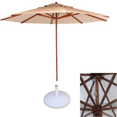 Imagem de Ombrelone Guarda Sol 3,00m de Madeira com Base Alumínio - Nossa Kasa M