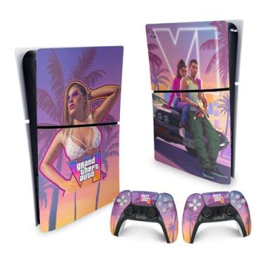Imagem de Skin PS5 Slim Playstation 5 Adesivo Vertical - GTA 6 VI - Pop Arte Ski