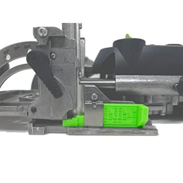 Imagem de Medidor de profundidade de espessura imperial e métrica para Festool Domino DF 500 - Mudança rápida - Medidas de polegadas e mm para madeira e compensado PI001