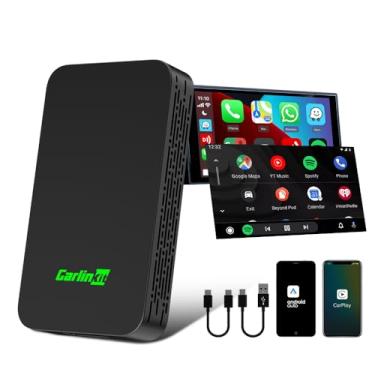 Imagem de CarlinKit Conexão de dois canais 5.0 sem fio Android Auto & Carplay 2025, adaptador Plug & Play atualizado, converte com fio em sem fio para carros de 2016