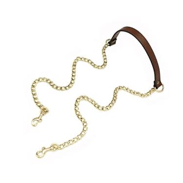 Imagem de VanEnjoy Corrente de substituição de 18 mm e alças transversais de couro genuíno para bolsas de mão - versão estendida, Vermelho acastanhado, 0.70" x51"(WxL)