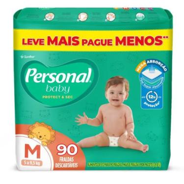 Imagem de Fralda Infantil Personal Baby Protect & Sec Tamanho M com 90 Tiras