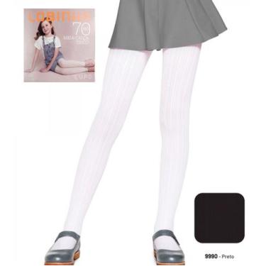 Imagem de Meia Calça Infantil Tricô Fio 70 - Lobinha by Lupo, Preto, M