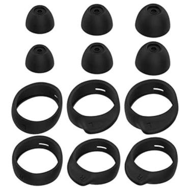 Imagem de BLLQ substituição para Samsung Galaxy Buds Pontas de orelha Pontas de asa 12 peças acessórios, tampas de silicone para fones de ouvido Eargels Eartips para Galaxy Buds 2019, Preto, 3 Size S/M/L