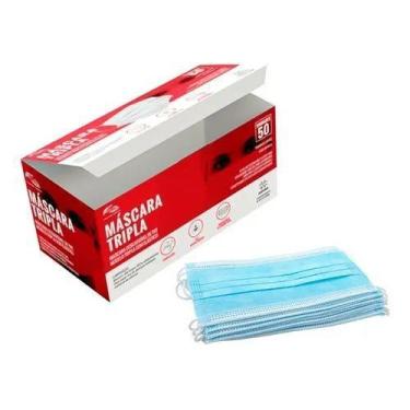 Imagem de Máscara Descartável Tripla com elástico cx C/50 - Luvix