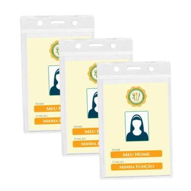 Imagem de Crachá identificador PVC sem presilha 100x70mm Kit 3 - Redomma