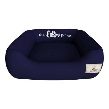Imagem de Caminha de Cachorro Azul Profundo Love - Novadecora