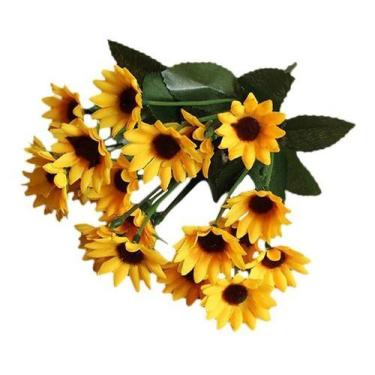 Imagem de Kit 4 Arranjos Buquês Mini Girassol Flor Artificial Decoração - Canal 