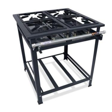 Imagem de Fogão Industrial 4 Bocas 30x30 Alta Pressão P5 Compact - MetalFour