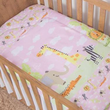 Imagem de Edredom de Berço Estampado Safari Rosa - Miguel Baby