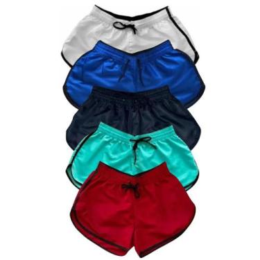 Imagem de Kit 5 Short Feminino Tactel Liso Moda Praia Shortinho Verao - Relaxado