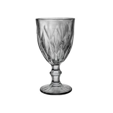 Imagem de Conjunto 6 Taças de Água de Vidro Diamond Cinza Metalizado 325ml 7626 - Lyor