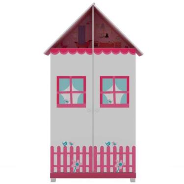 Imagem de Guarda Roupa / Roupeiro Gelius Casinha Rosa 2 Portas 2 Gavetas 216x121
