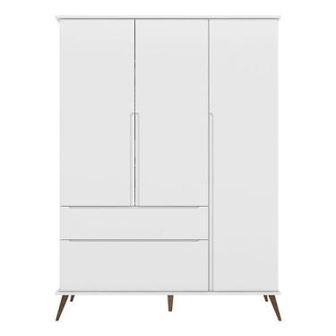 Imagem de Guarda Roupa Infantil Retrô Alice 3 Portas e 2 Gavetas - PR Baby, Bran